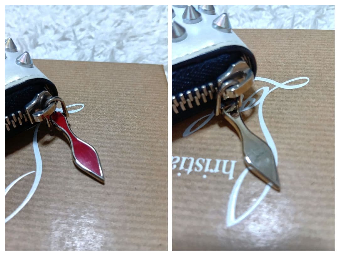 極美品　クリスチャンルブタン　小銭入れ　パネトーネ　オフホワイト　付属品完備