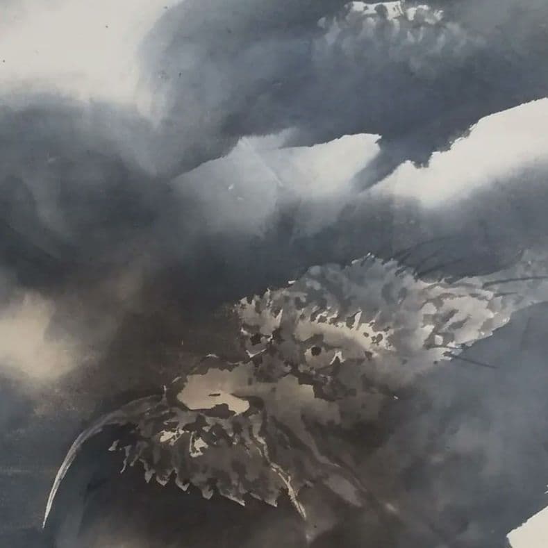 雲龍図 水墨 岸良筆？