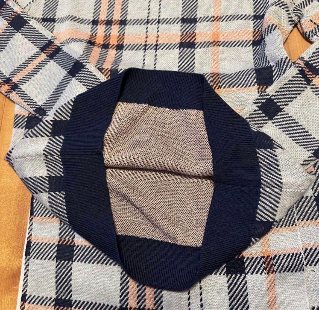 チェック　長袖　セーター　巻きスカート　セットアップ　 新品　秋冬　ニット　新品