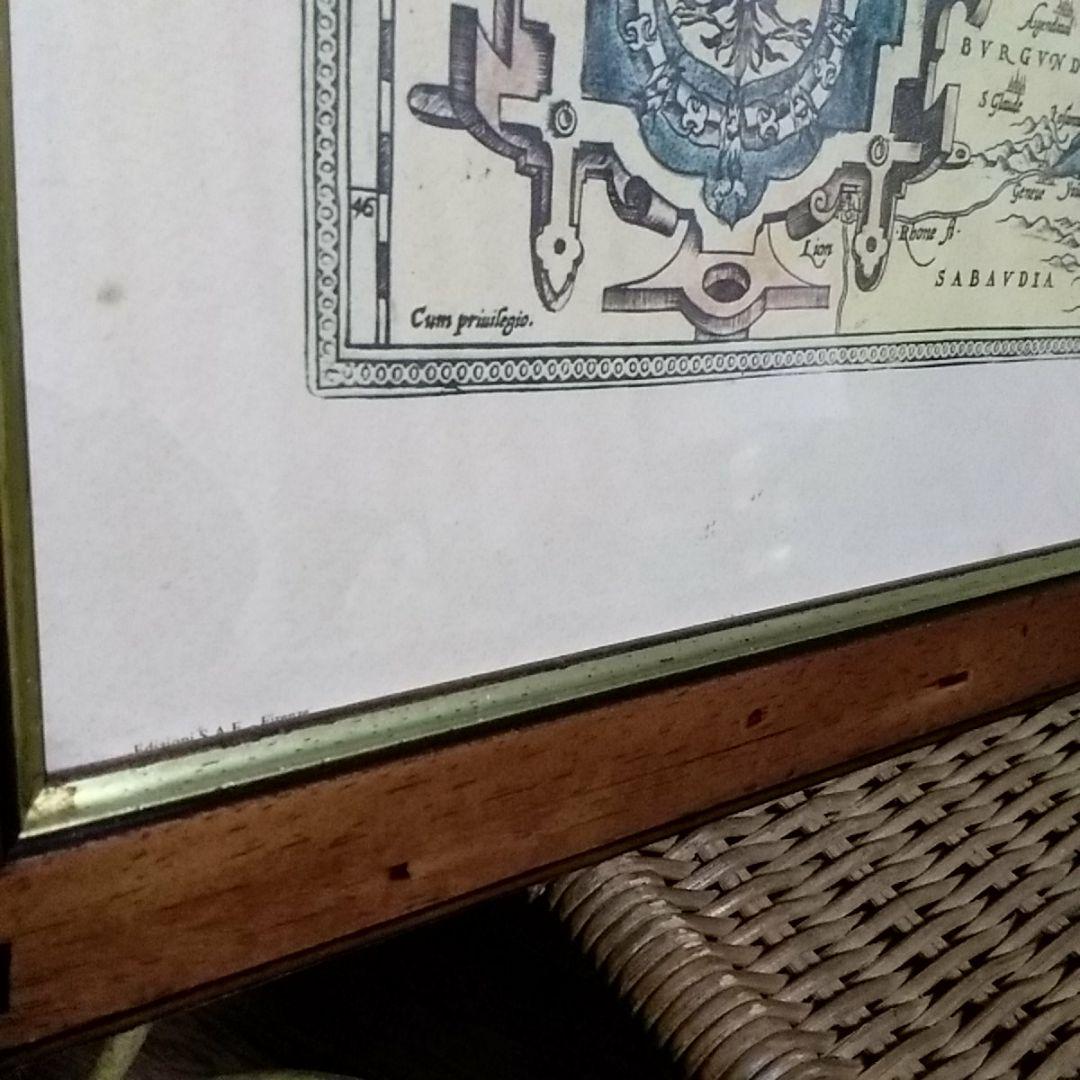 イタリアの地図入り額装