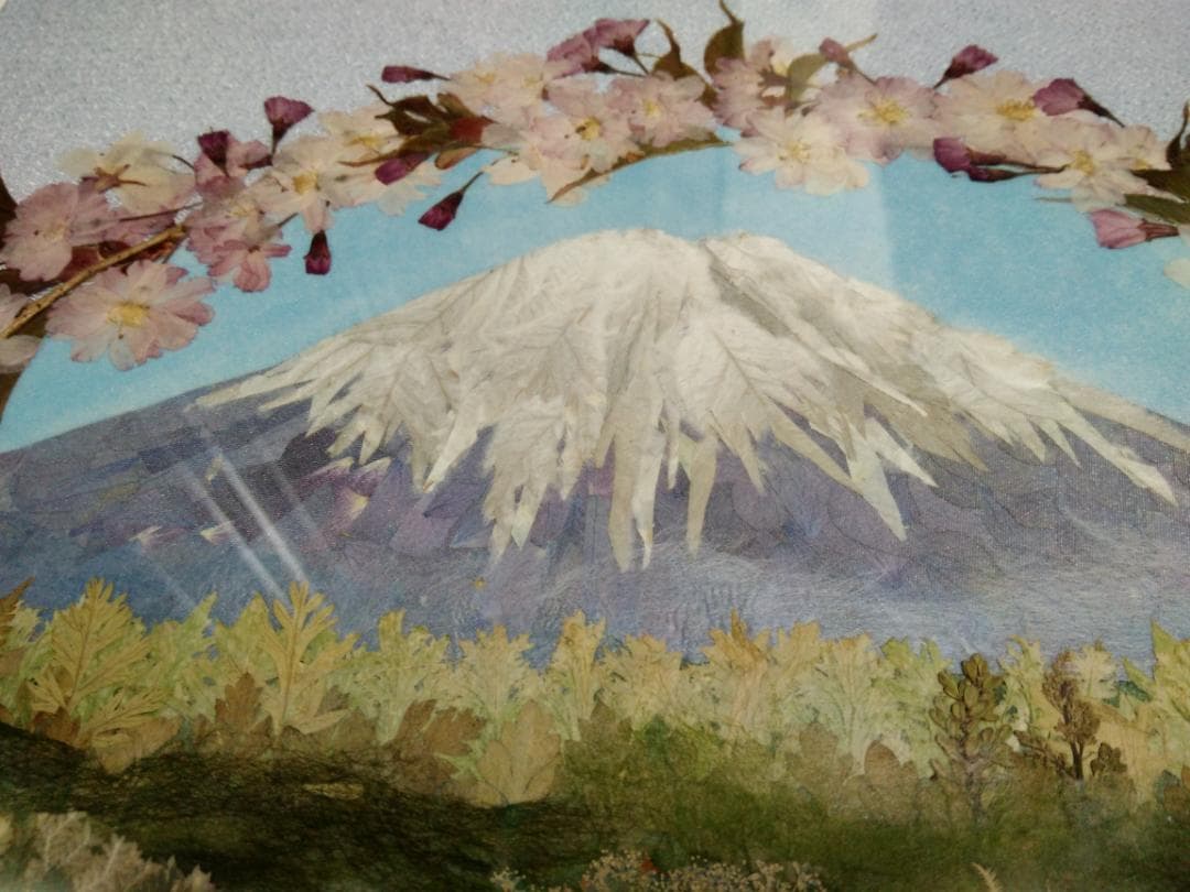 手作り　押し花額　57cm×47cm