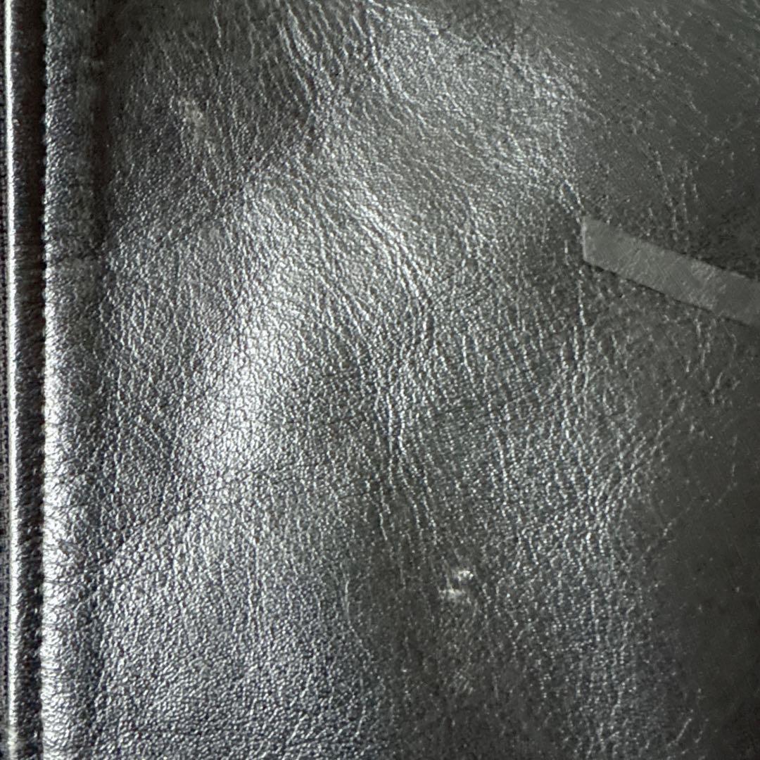 Red Buffレザージャケット 3L 本革 黒 ライナー付 キルティング 短丈