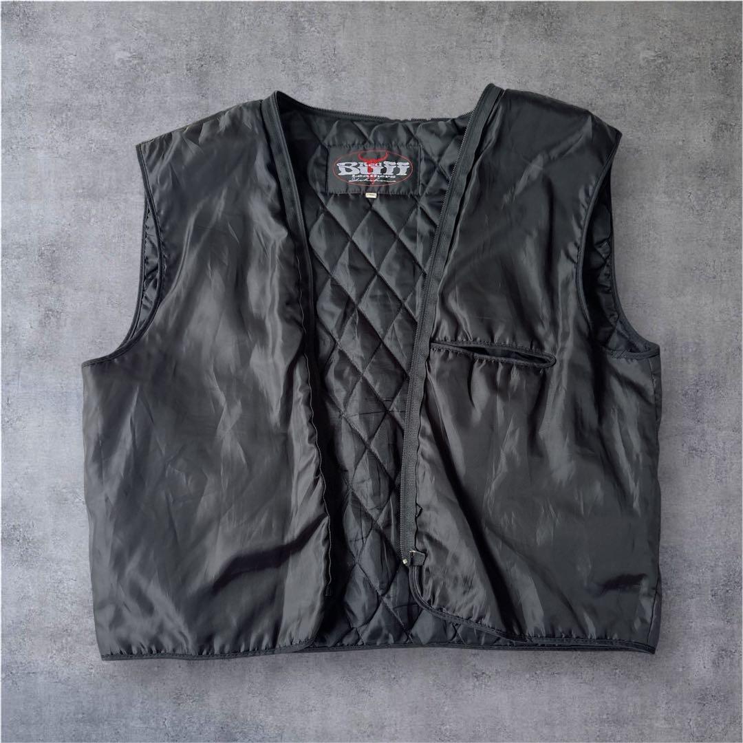 Red Buffレザージャケット 3L 本革 黒 ライナー付 キルティング 短丈