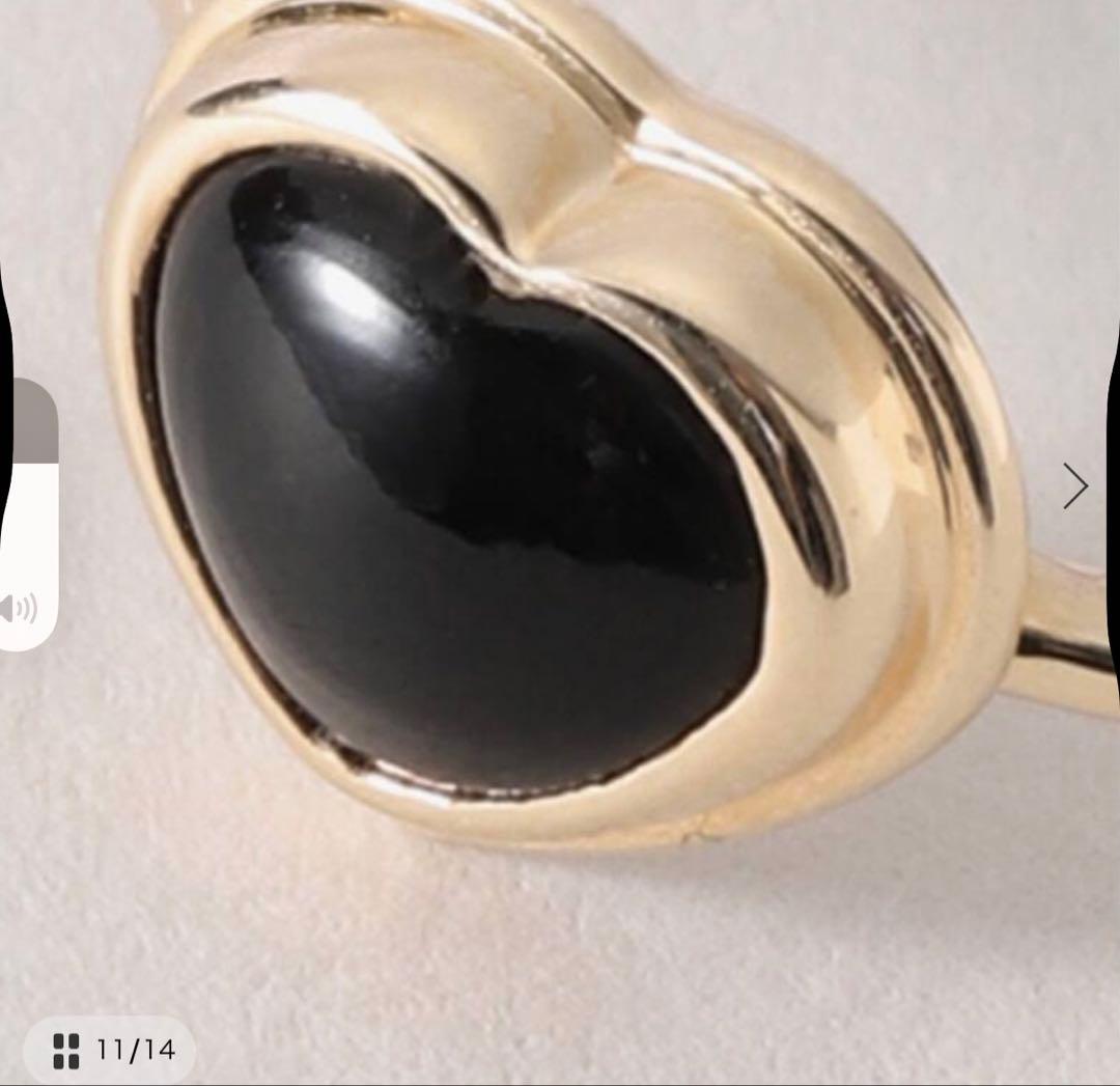 ¥51,700 ✳︎Lilas ハートカボションオニキスリング K10 13号