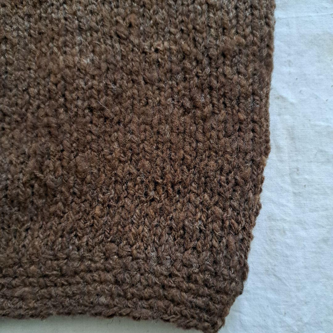 獣医学部　ベスト　半袖　手つむぎ　手編み　北里大学　ハンドメイド　毛糸　羊毛