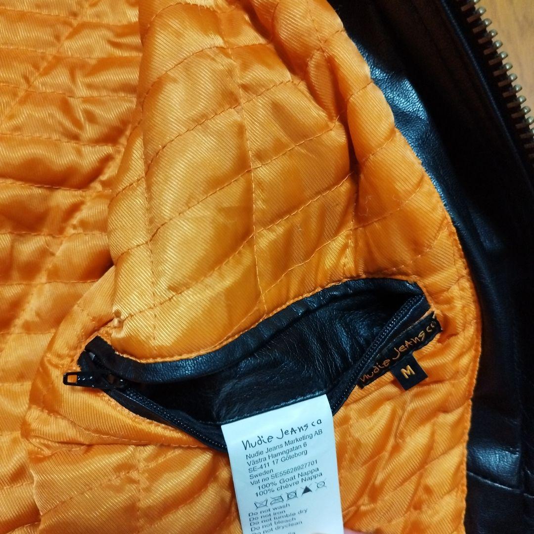 NudieJeans シングルライダースジャケット　レザーロンハーマン