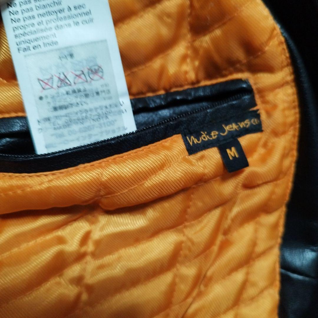 NudieJeans シングルライダースジャケット　レザーロンハーマン