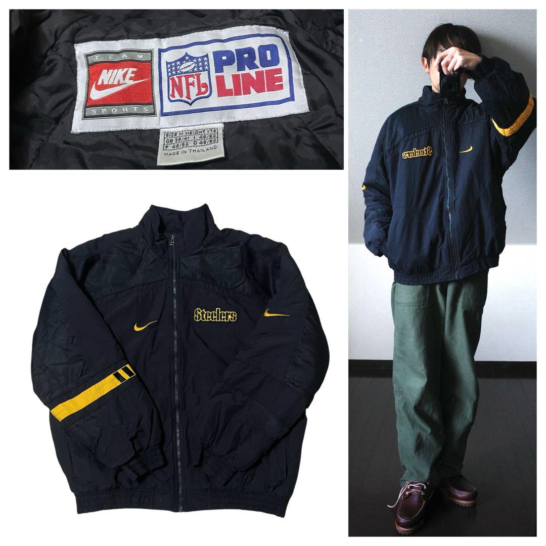 ナイキNFLスティーラーズ中綿ジャケット90s刺繍ロゴヴィンテージスタジャン