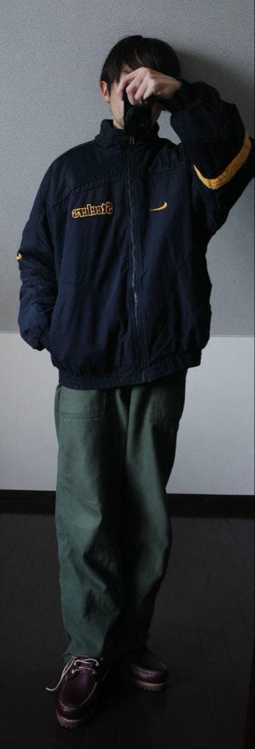 ナイキNFLスティーラーズ中綿ジャケット90s刺繍ロゴヴィンテージスタジャン