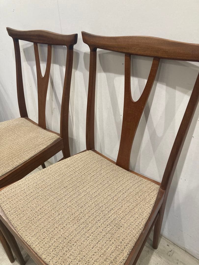 ま*ち様 ミッドセンチュリー 木製ダイニングチェア 2脚セット 40年代50年代