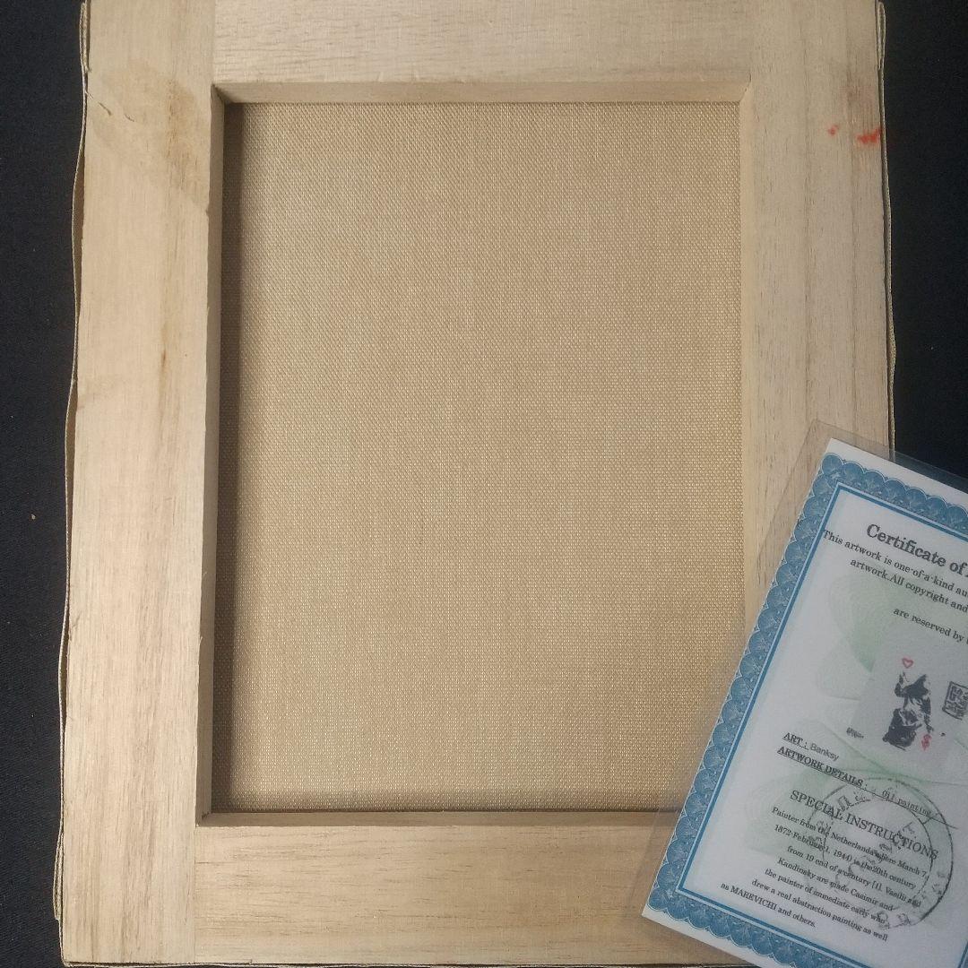 証明書付 アートパネル Banksy バンクシー 絵画 愛とお金 直筆サイン