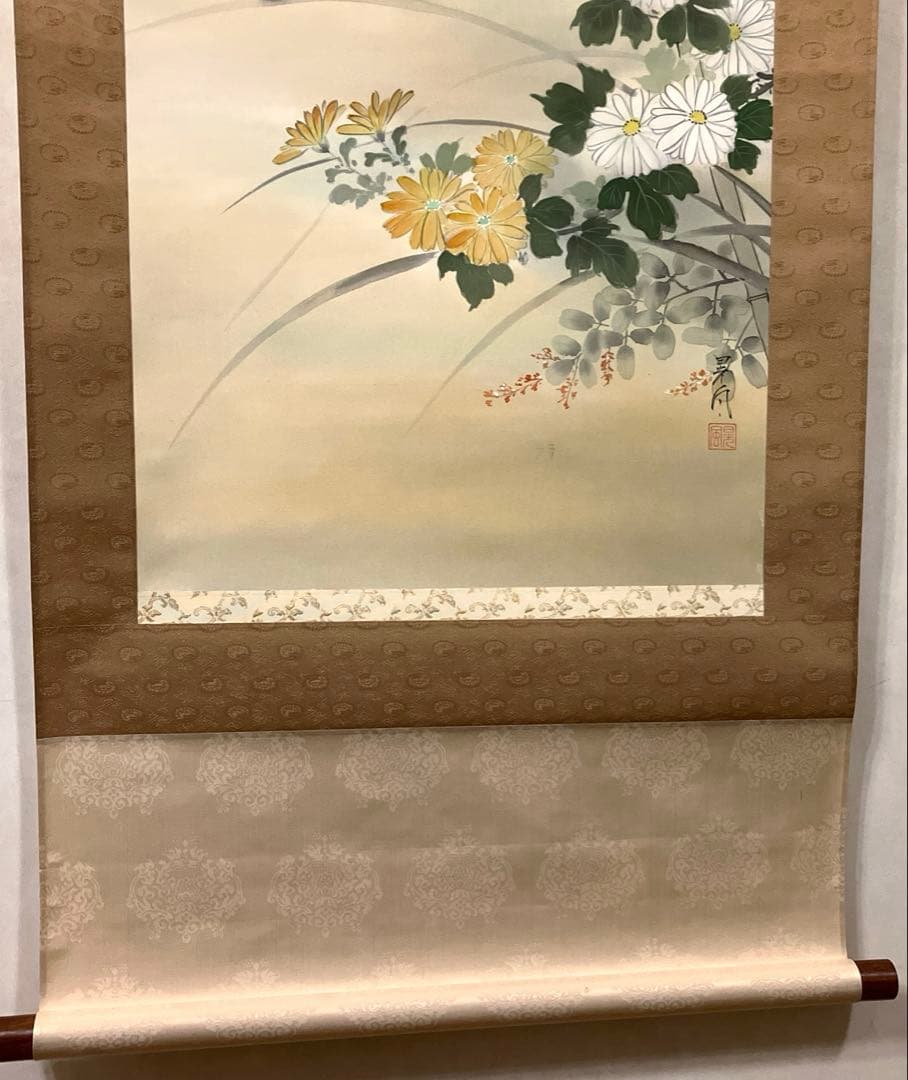 加畑晃風　「清秋」　掛軸　共箱付き