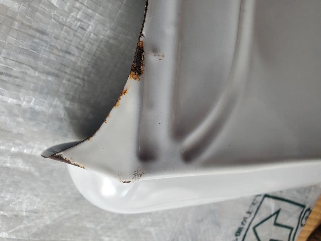 フランス　アンティーク　ホーロー　レードルラック　BB社　ローズガーランド