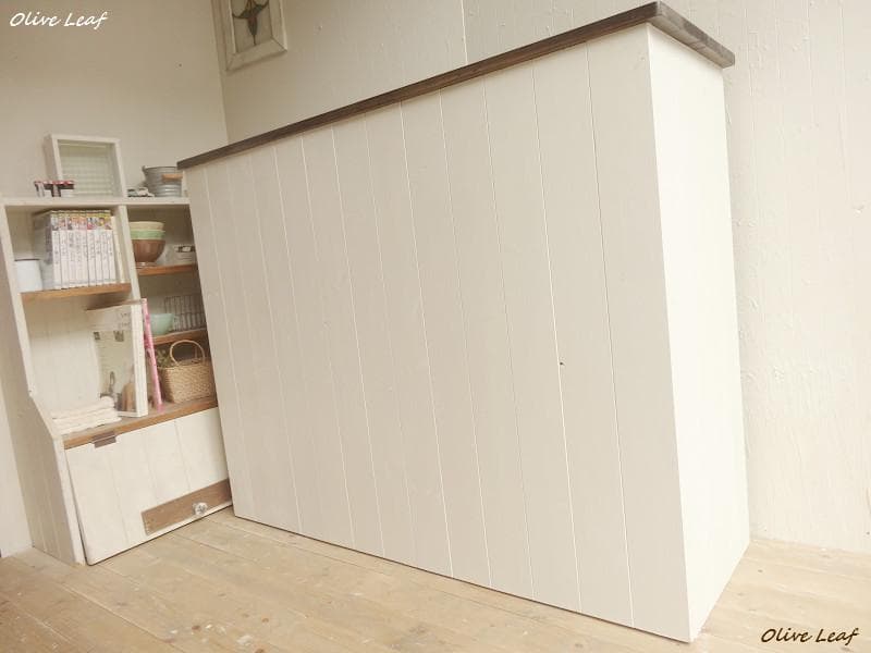 サイズ、デザインオーダー可！ワイドカウンターテーブルシャビーエスプレッソ受注製作