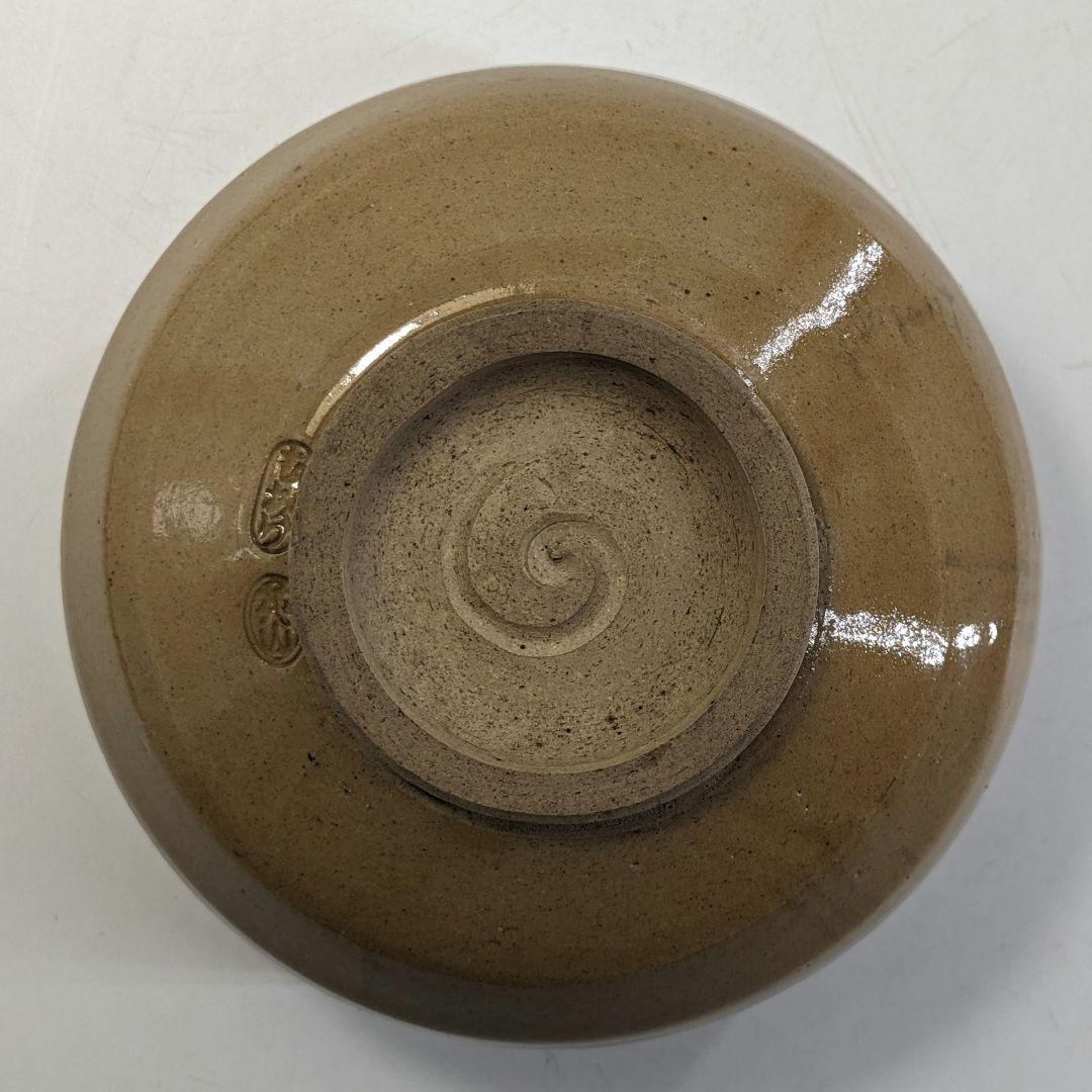 岡本英山 虫明焼 魚絵茶盌 共箱 抹茶碗 抹茶茶碗 茶道具 茶器 食器 工芸品