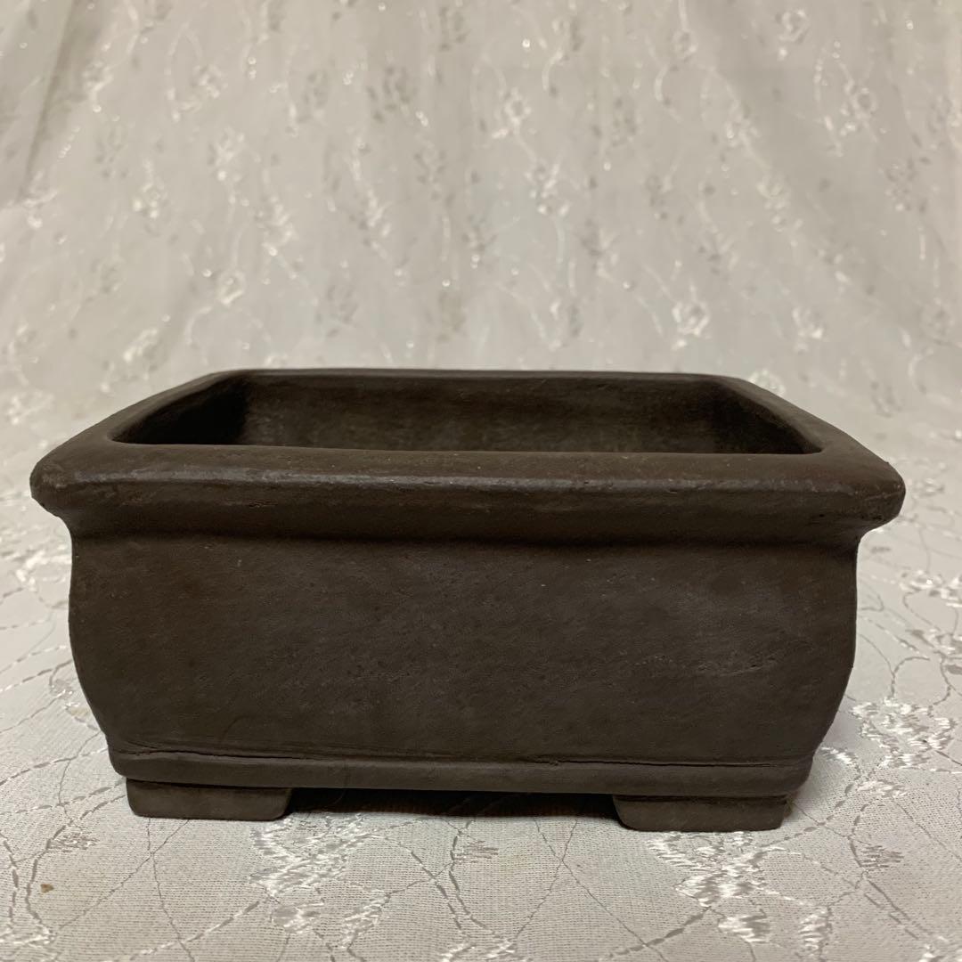 盆栽鉢　深め　長方　落款有り
