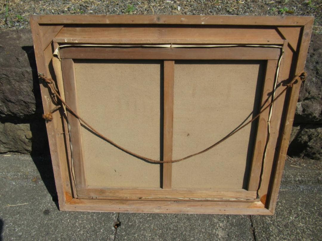 真作保証 美品1950年代◆日展参与 奈良岡正夫「親仔(山羊)」大作油彩25号