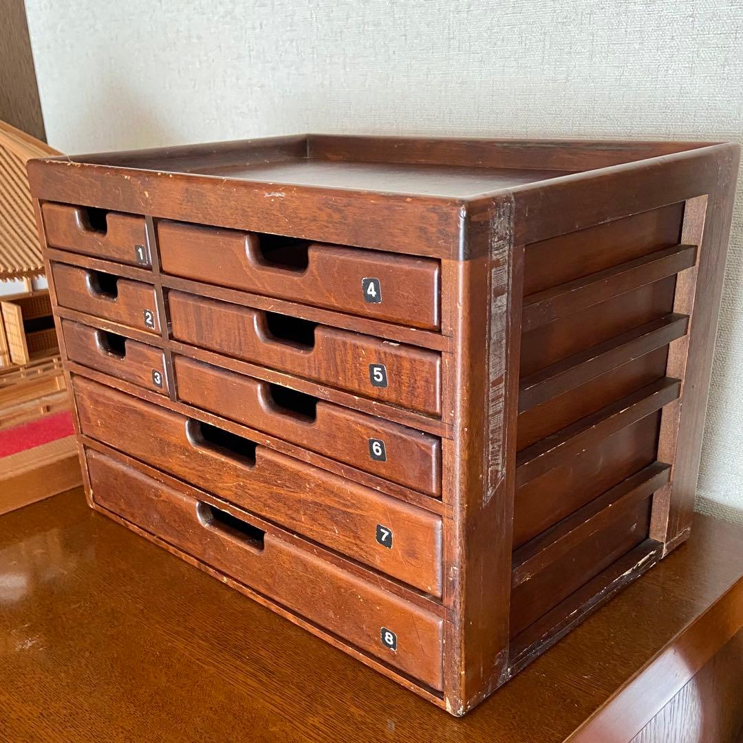 豊岡クラフト 文具シェルフL 木製 小物入れ 森林楽　昭和レトロ