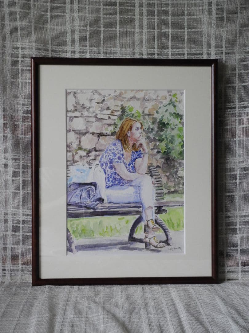 絵画美女休息図