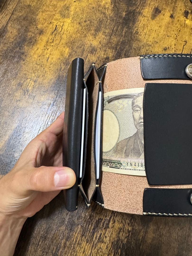 トラッカーウォレット　財布　3層　革財布　ミドルサイズ　昭南多脂ベンズ