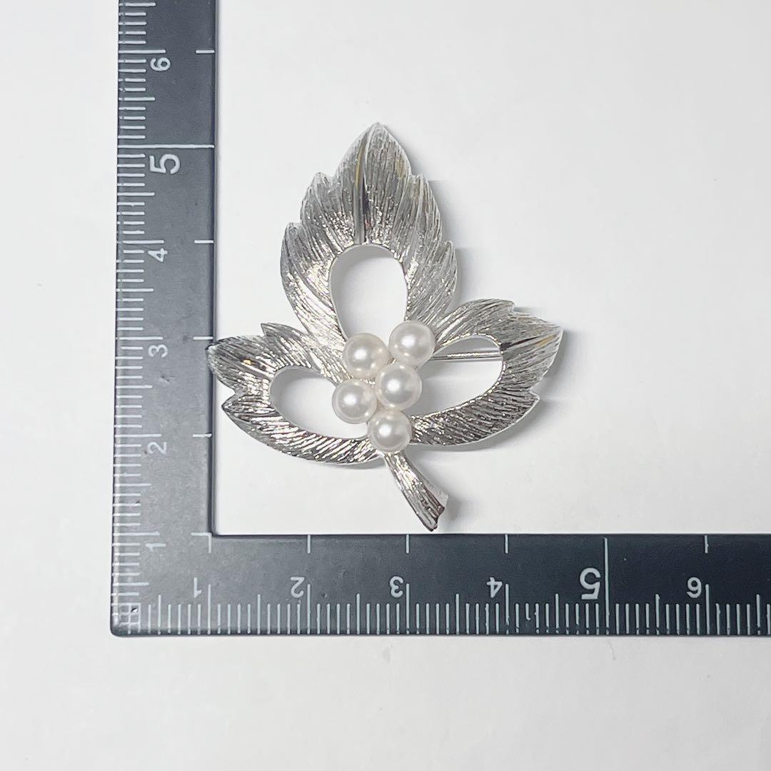 美品✨MIKIMOTO ミキモト パール　ブローチ　ネックレス　リーフ