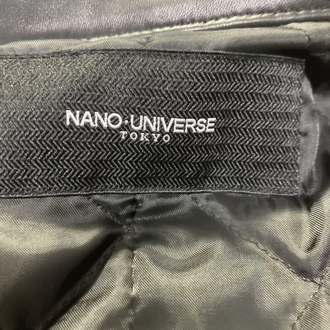 【希少】ナノユニバース ライダースレザージャケット 黒 本革ラムレザー 美品