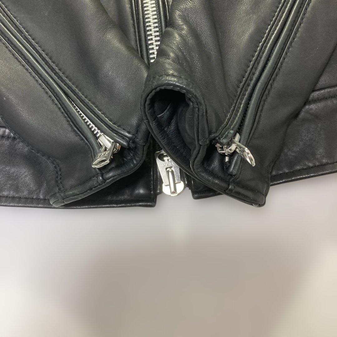 【希少】ナノユニバース ライダースレザージャケット 黒 本革ラムレザー 美品