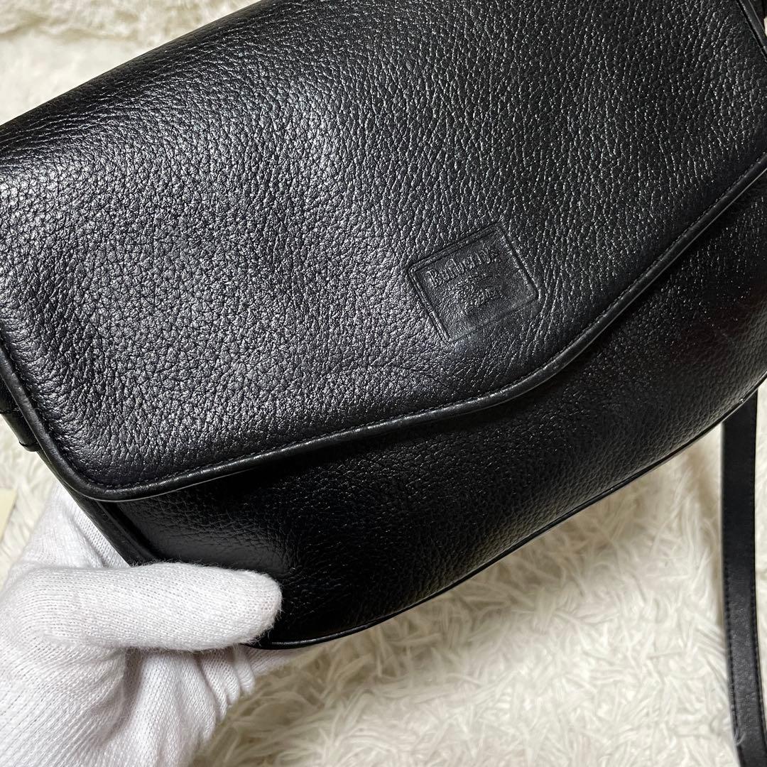 【美品】Burberry バーバリー　ショルダーバッグ　オールレザー　ブラック