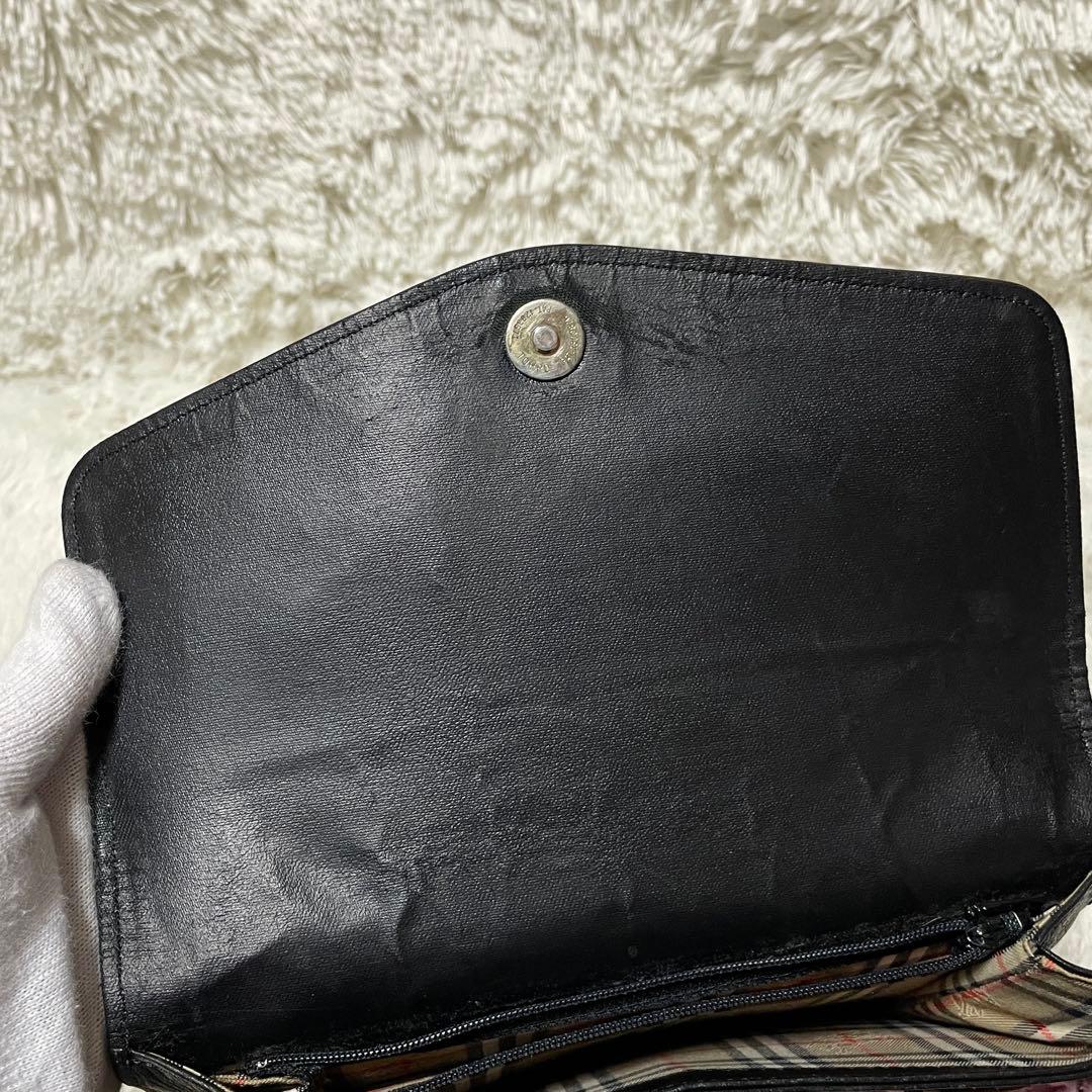 【美品】Burberry バーバリー　ショルダーバッグ　オールレザー　ブラック