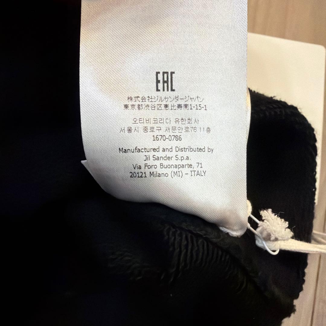 JIL SANDER プラス　ドローストリング ロゴパッチ パーカー Lサイズ