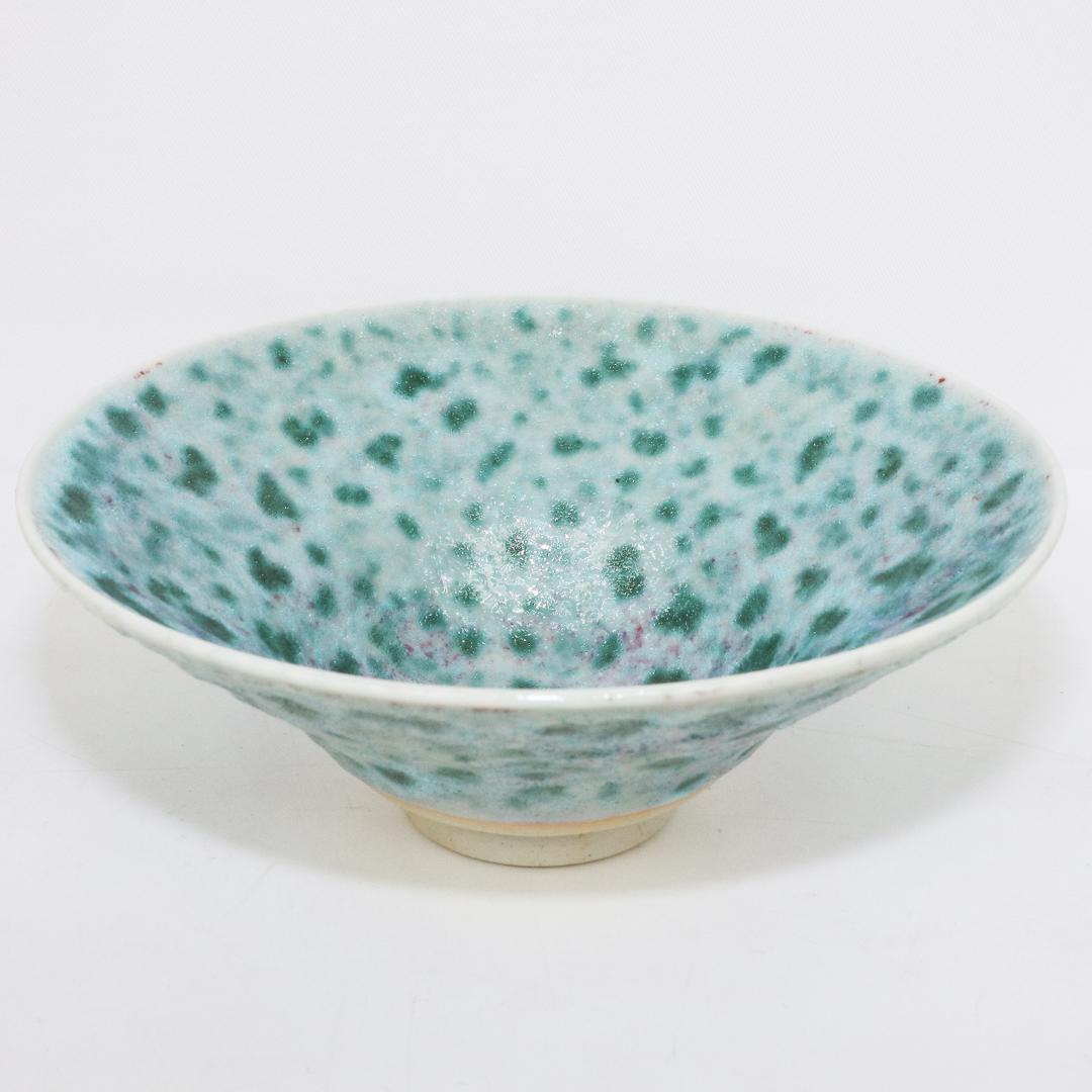 真右ェ門窯　茶碗 孔雀辰砂 馬場九州夫作　日展作家