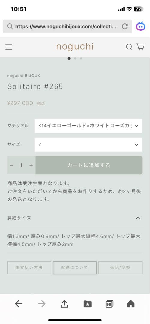 noguchi bijoux ノグチビジュー　ダイヤリング#11