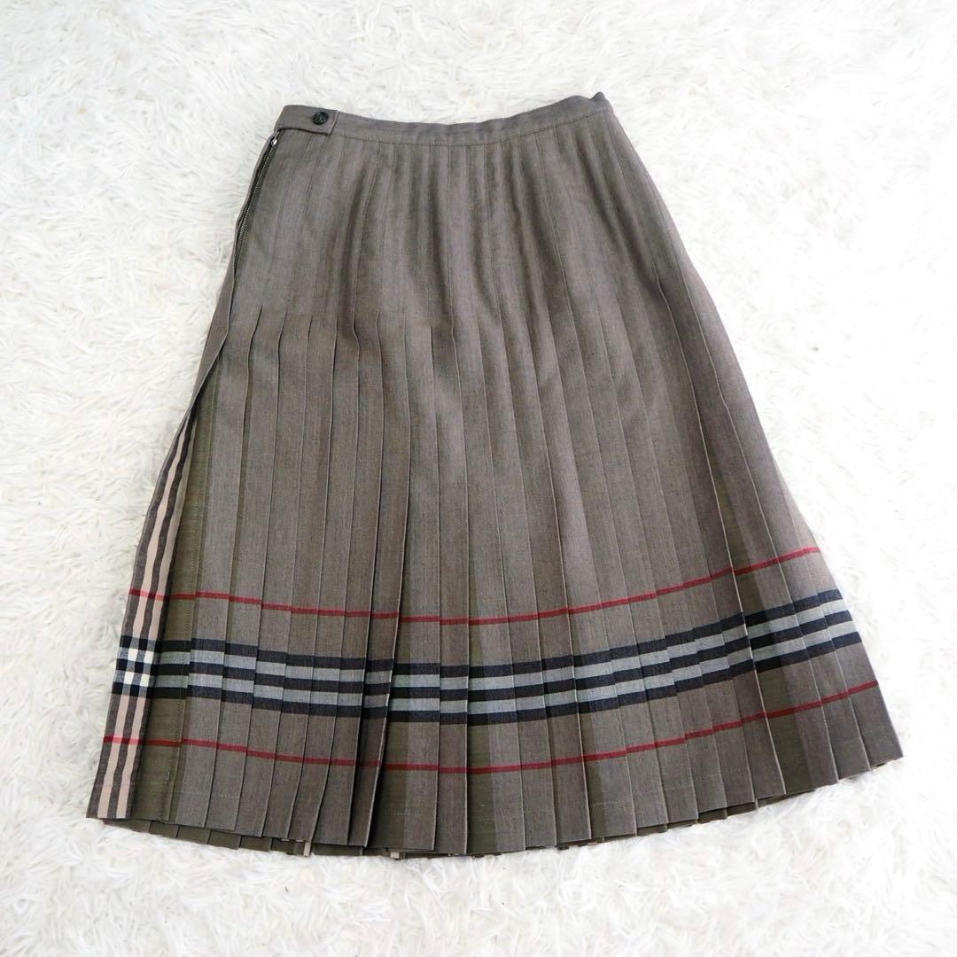 極美品 レア✨バーバリー プリーツスカート ロング ノバチェック ヴィンテージ