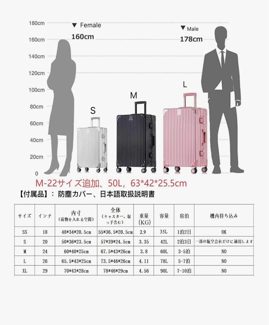 キャリー ケース　スーツケース　X L 大型　 軽量　旅行