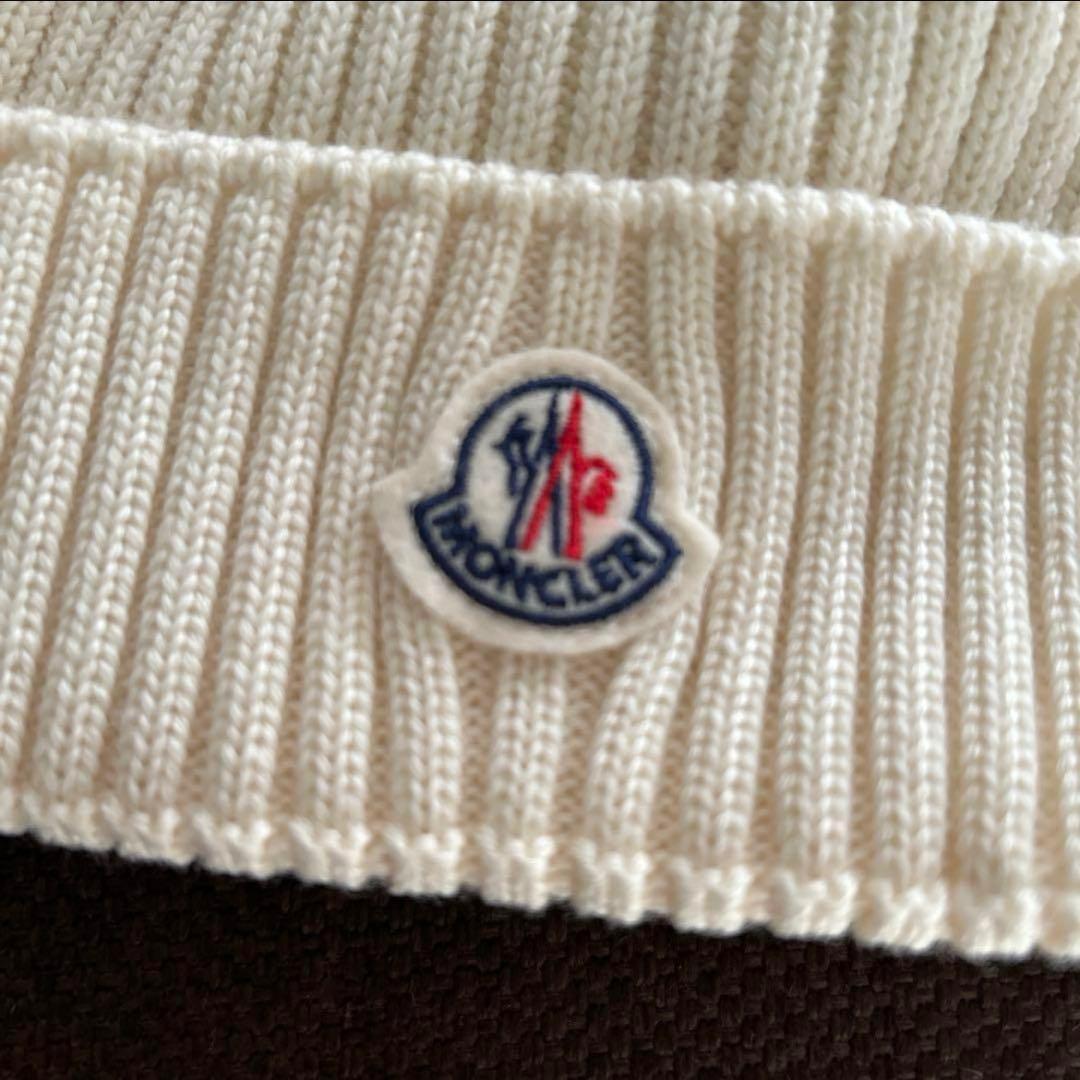 373　MONCLER モンクレール　キッズLサイズ　アイボリー ニット帽