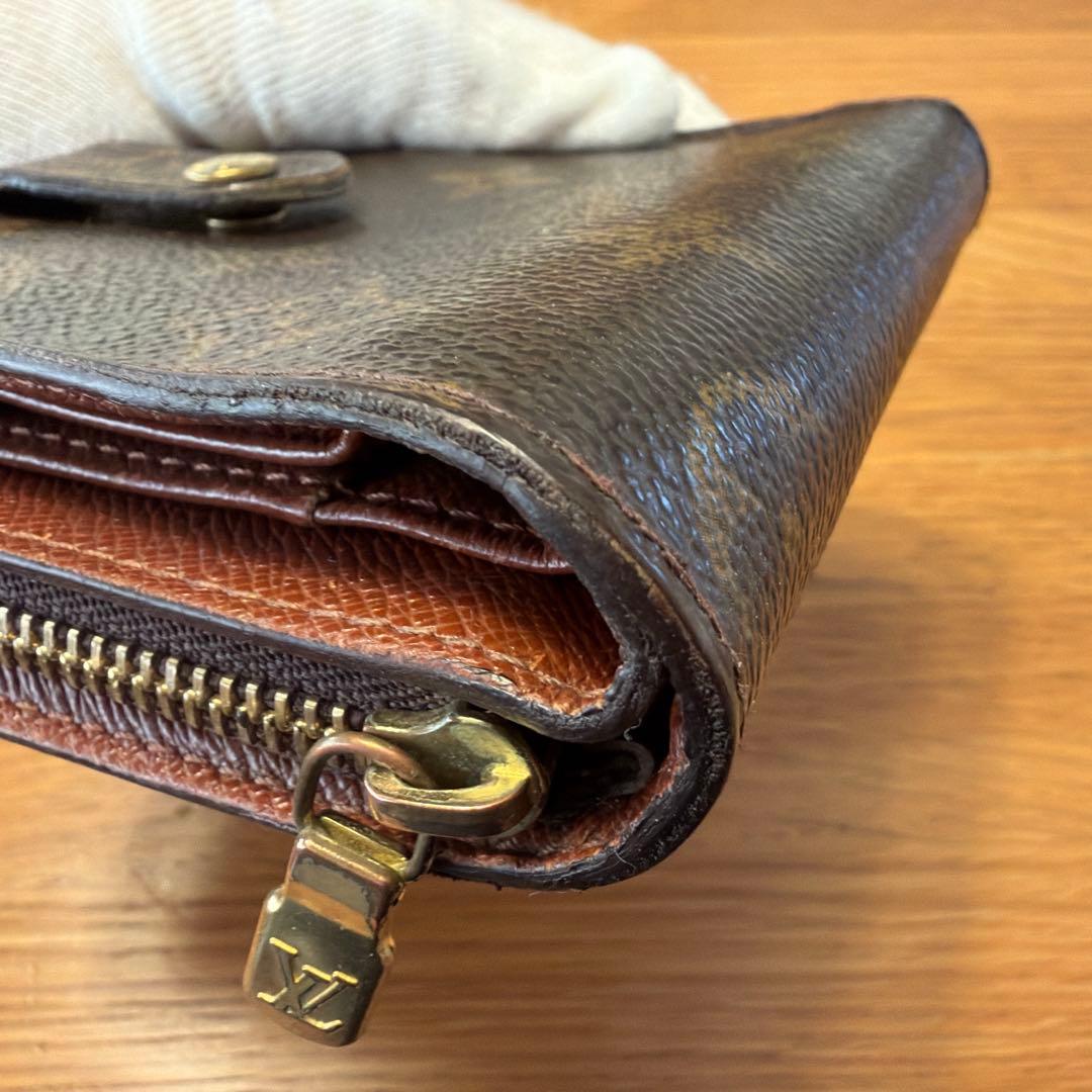 ルイビトン　コンパクトジップモノグラム　ブラウン　財布