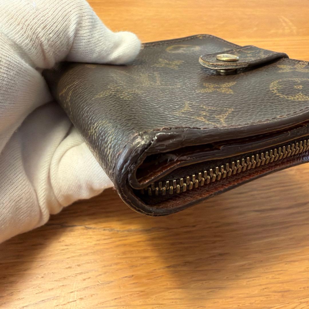 ルイビトン　コンパクトジップモノグラム　ブラウン　財布