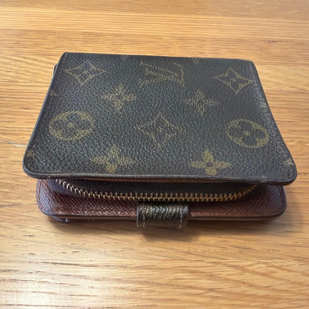 ルイビトン　コンパクトジップモノグラム　ブラウン　財布