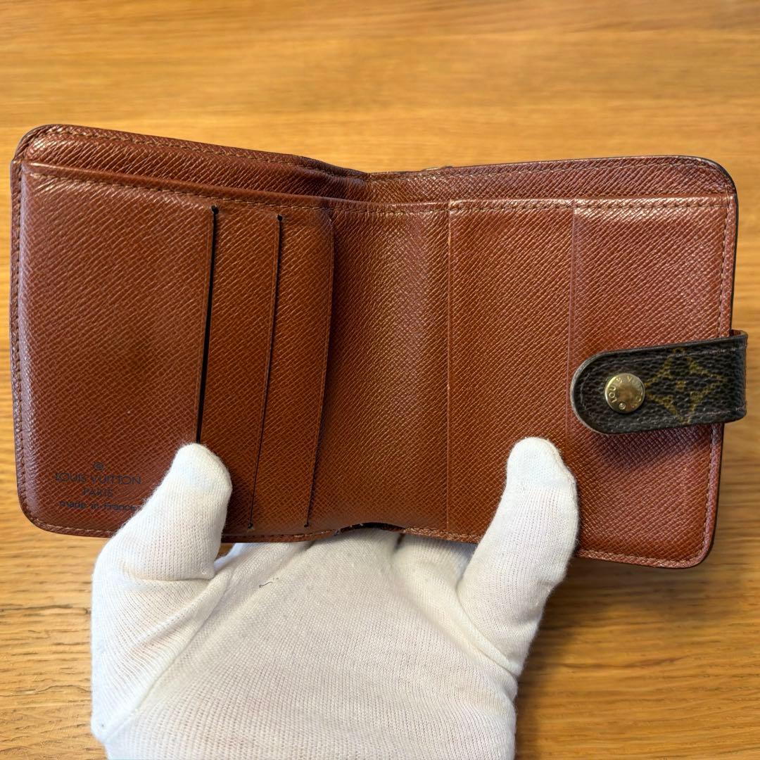 ルイビトン　コンパクトジップモノグラム　ブラウン　財布