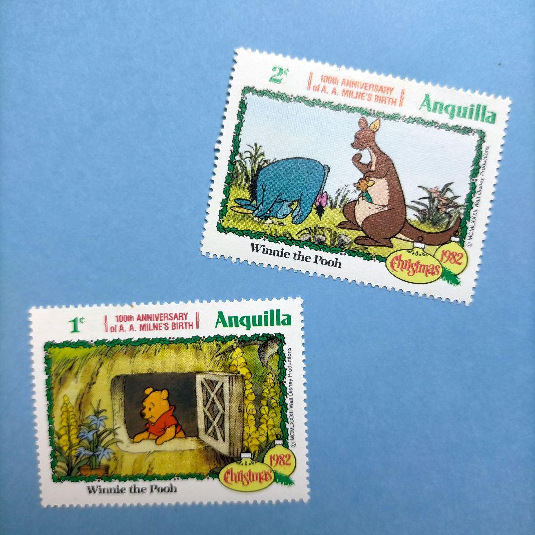3121 外国切手 アンギア 1982年 ディズニー クマのプーさん 7種完