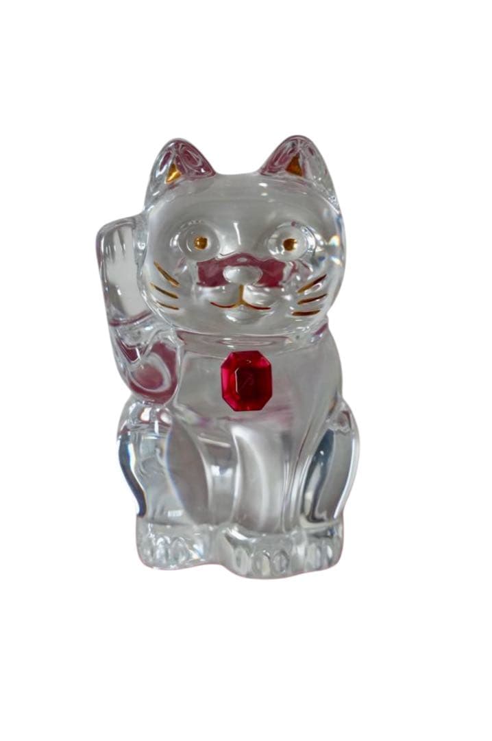 希少★美品★バカラ まねき猫 レッドオクトゴン 箱付き 美品