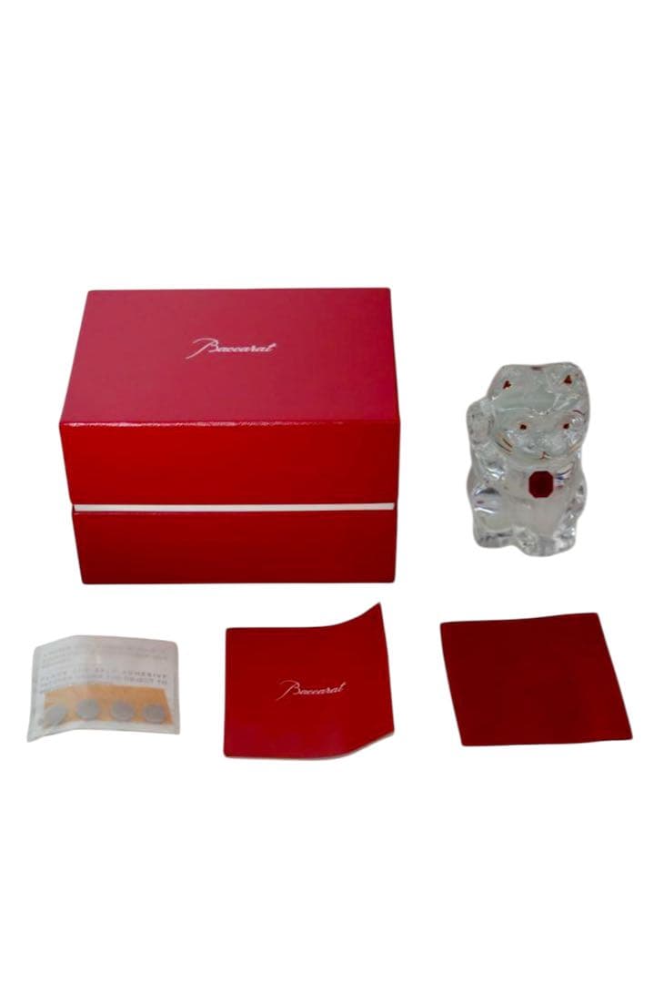 希少★美品★バカラ まねき猫 レッドオクトゴン 箱付き 美品