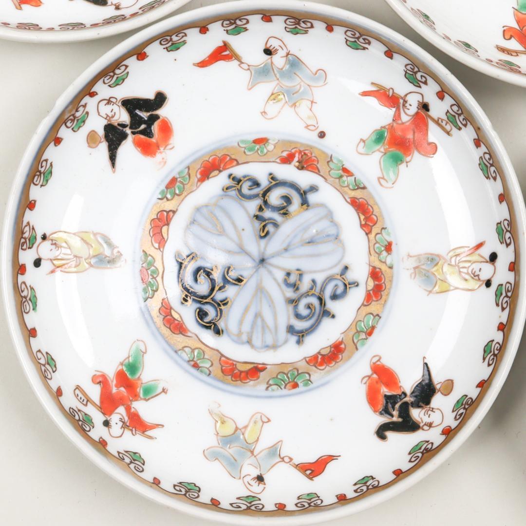 古伊万里 唐子文 4寸皿 4枚