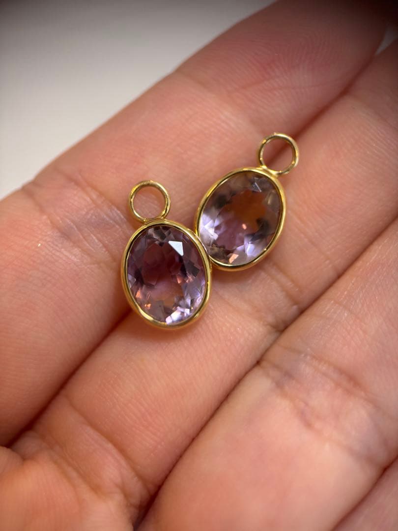 アメトリン　ピアスチャームk18YG