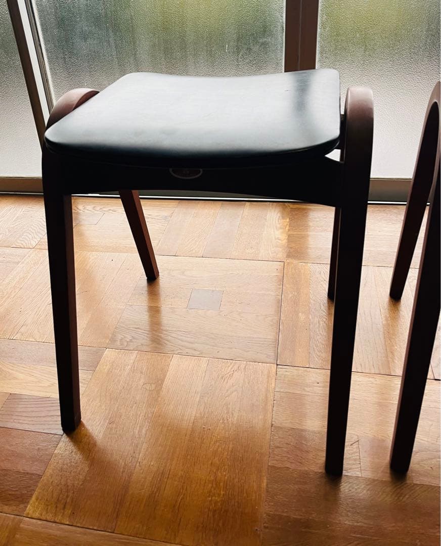 秋田木工 スツール 黒 2脚