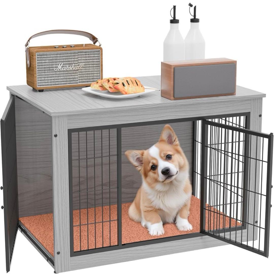 犬用ケージ 中型犬用 木製と金属製