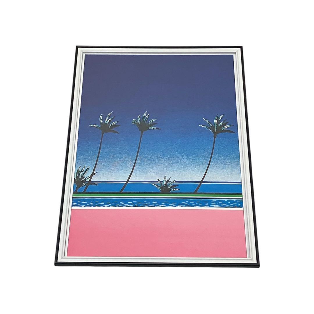 【額縁付き】 永井博（Hiroshi Nagai） A2ポスター ピンク