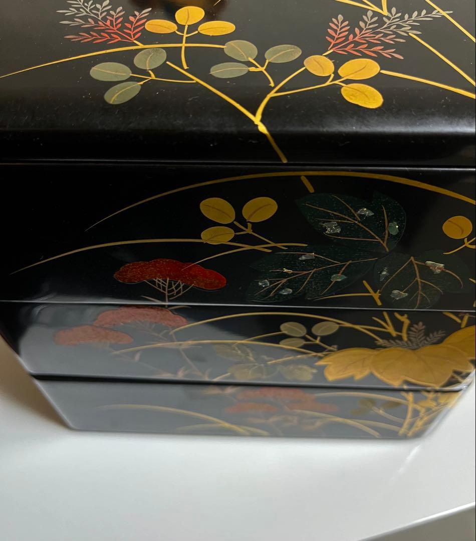 【美品】輪島塗　漆器　お重箱　三段