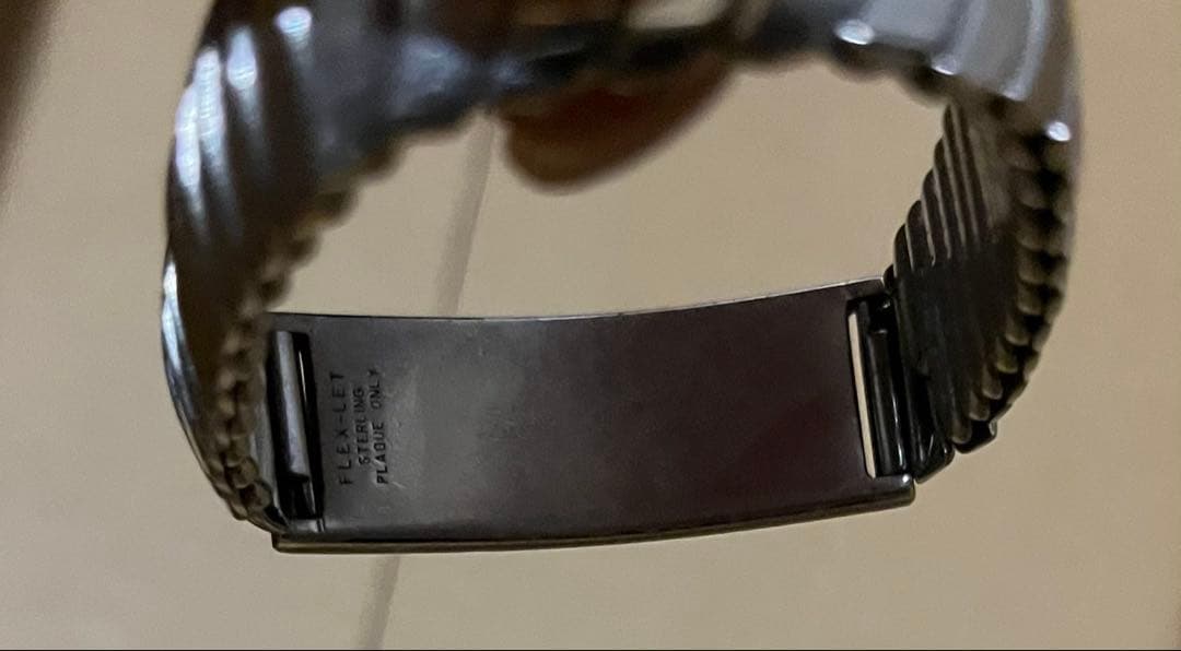 スウィートハート 蛇腹　IDプレート シルバーブレスレット