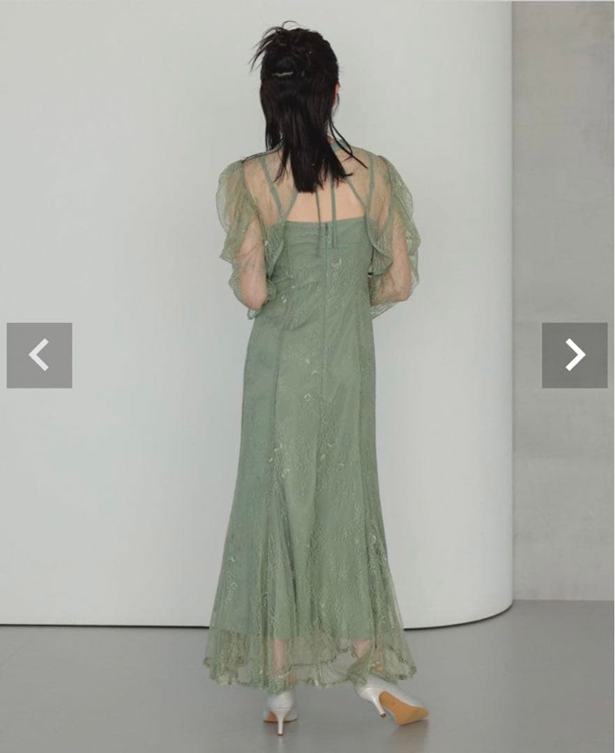 Dorry Doll ボレロレイヤーレースドレス　グリーン　S　結婚式　お呼ばれ